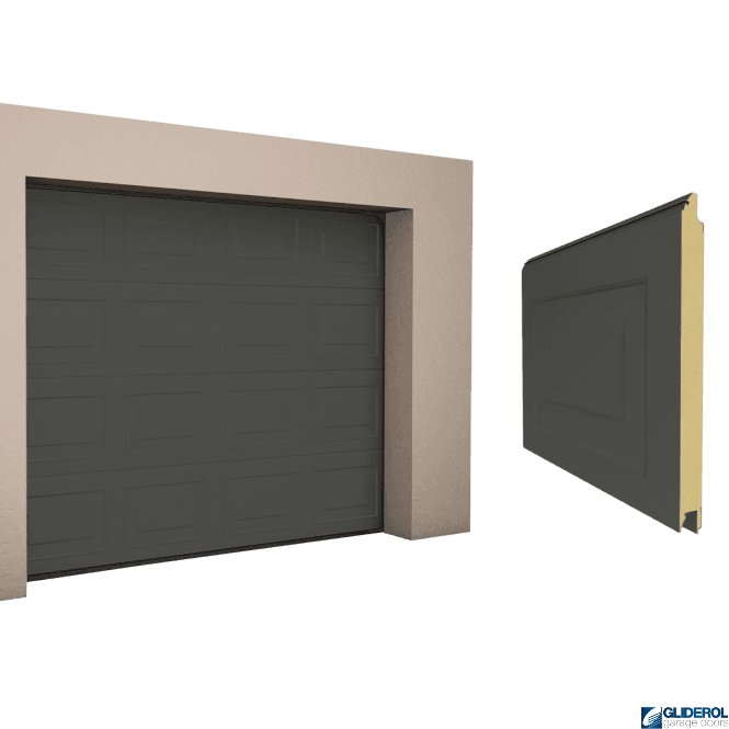 Gliderol UMBRA GREY (RAL7022) Georgian woodgrain Sectional Garage Door