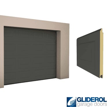 UMBRA GREY (RAL7022) Georgian woodgrain Sectional Garage Door