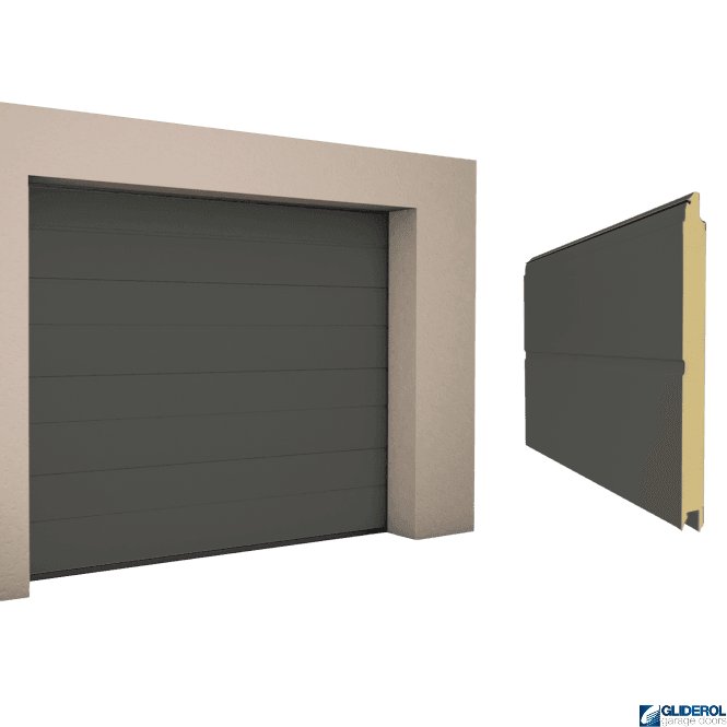 Gliderol UMBRA GREY (RAL7022) M-Rib woodgrain Sectional Garage Door