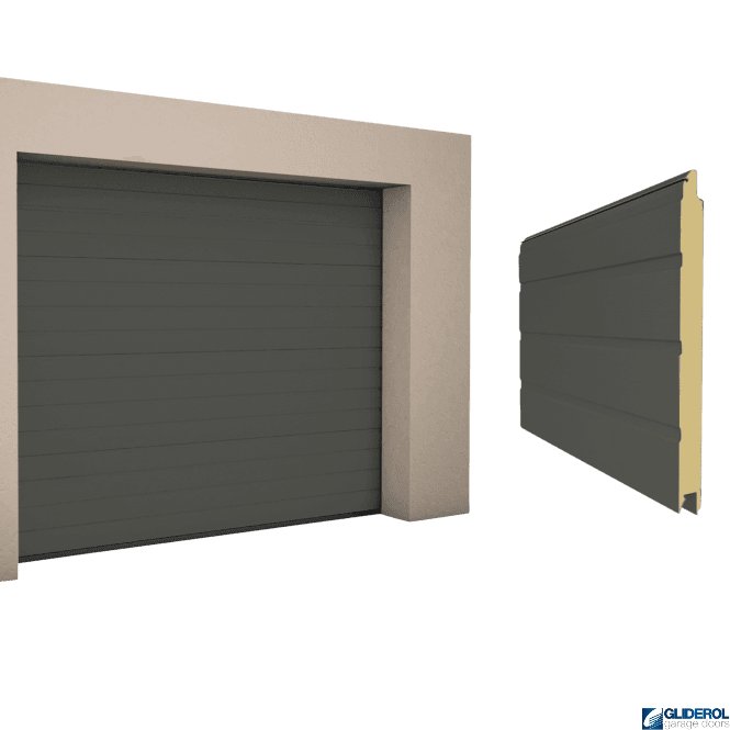 Gliderol UMBRA GREY (RAL7022) S-Rib woodgrain Sectional Garage Door