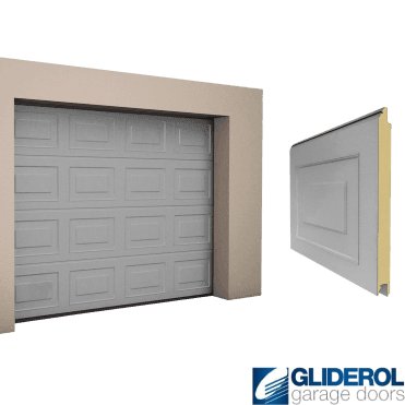 WHITE ALUMINIUM (RAL9006)  Georgian woodgrain Sectional Garage Door