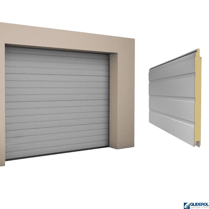 Gliderol WHITE ALUMINIUM (RAL9006) S-Rib woodgrain Sectional Garage Door