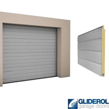 WHITE ALUMINIUM (RAL9006) S-Rib woodgrain Sectional Garage Door