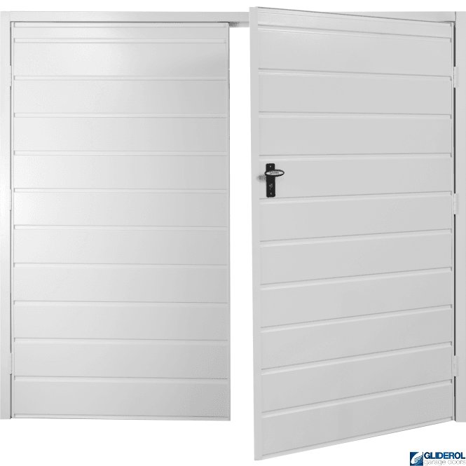 Gliderol WHITE (RAL9016) Budget Horizontal Medium Rib Side Hinged Garage Door