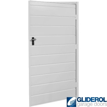 WHITE (RAL9016) Budget Non-Insulated Horizontal Medium Rib Personnel Door