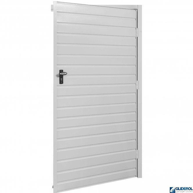 Gliderol WHITE (RAL9016) Budget Non-Insulated Horizontal Standard Rib Personnel Door