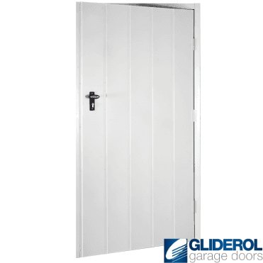 WHITE (RAL9016) Budget Non-Insulated Vertical Medium Rib Personnel Door