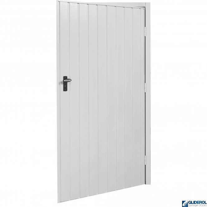 Gliderol WHITE (RAL9016) Budget Non-Insulated Vertical Standard Rib Personnel Door
