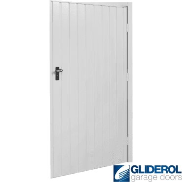 WHITE (RAL9016) Budget Non-Insulated Vertical Standard Rib Personnel Door