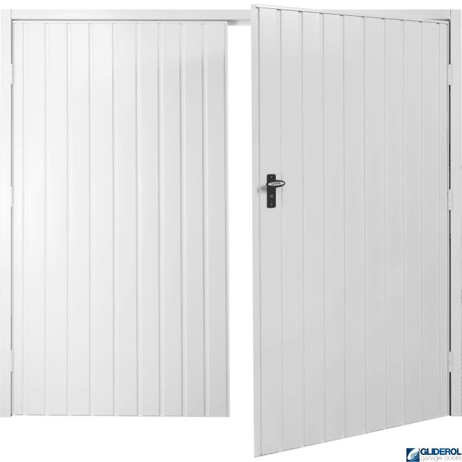 Door Rib Gliderol WHITE (RAL9016) Budget Vertical Standard Rib Side Hinged Door ...