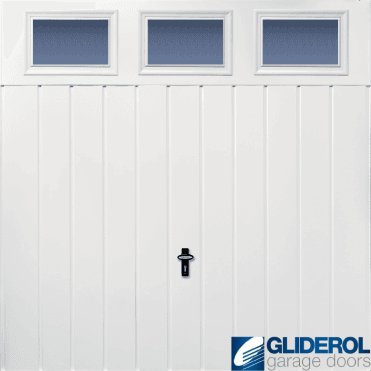 WHITE (RAL9016) Chester Vertical Medium Rib with Windows