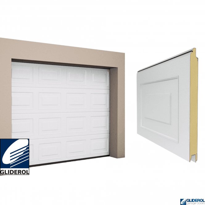 Gliderol WHITE (RAL9016) Georgian woodgrain Sectional Garage Door