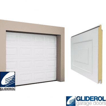WHITE (RAL9016) Georgian woodgrain Sectional Garage Door