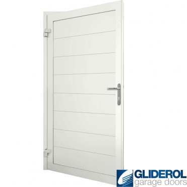 WHITE (RAL9016) Insulated Horizontal Medium Rib Personnel Door