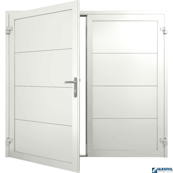 Gliderol WHITE (RAL9016) Insulated Horizontal Wide Rib Side Hinged Garage Door