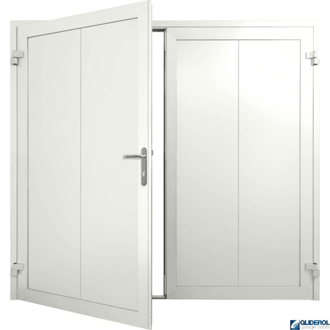 Gliderol WHITE (RAL9016) Insulated Vertical Wide Rib Side Hinged Garage Door