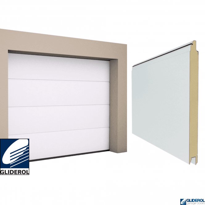 Gliderol WHITE (RAL9016) L-Rib smooth Sectional Garage Door