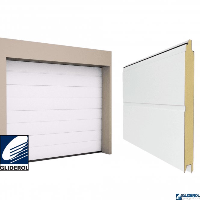 Gliderol WHITE (RAL9016) M-Rib woodgrain Sectional Garage Door