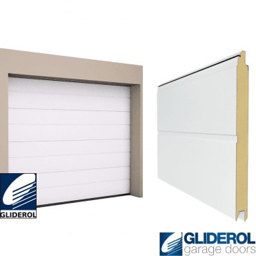 WHITE (RAL9016) M-Rib woodgrain Sectional Garage Door