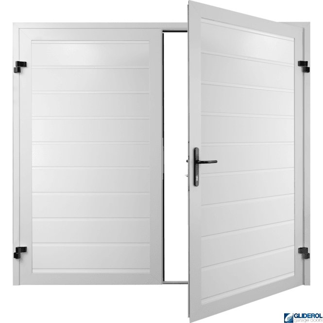 Gliderol WHITE (RAL9016) Premium Horizontal Medium Rib (non-insulated) Side Hinged Garage Door