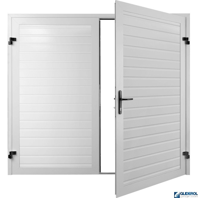 Gliderol WHITE (RAL9016) Premium Horizontal Standard Rib (non-insulated) Side Hinged Garage Door