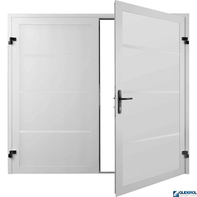 Gliderol WHITE (RAL9016) Premium Horizontal Wide Rib (non-insulated) Side Hinged Garage Door