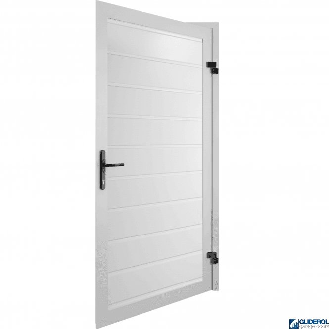 Gliderol WHITE (RAL9016) Premium Non-Insulated Horizontal Medium Rib Personnel Door