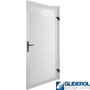 WHITE (RAL9016) Premium Non-Insulated Horizontal Medium Rib Personnel Door