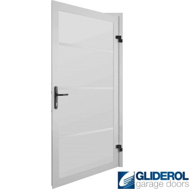 WHITE (RAL9016) Premium Non-Insulated Horizontal Wide Rib Personnel Door