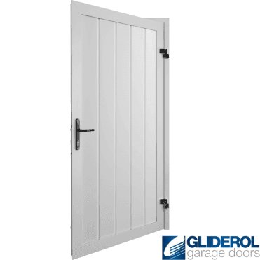 WHITE (RAL9016) Premium Non-Insulated Vertical Medium Rib Personnel Door