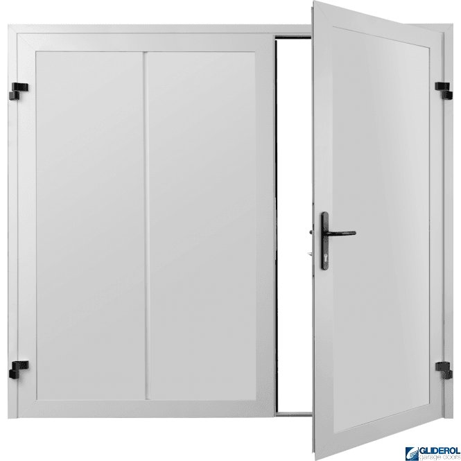 Gliderol WHITE (RAL9016) Premium Vertical Wide Rib (non-insulated) Side Hinged Garage Door