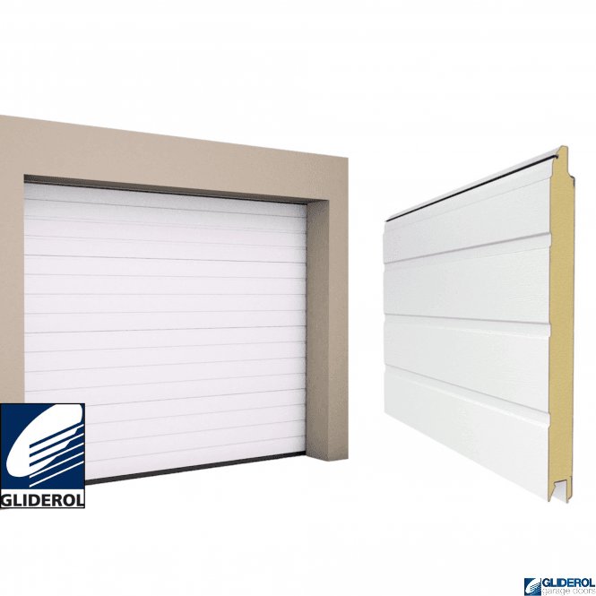 Gliderol WHITE (RAL9016) S-Rib woodgrain Sectional Garage Door