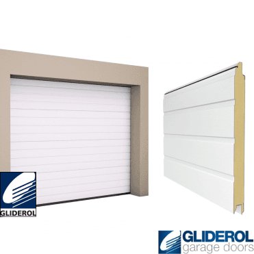 WHITE (RAL9016) S-Rib woodgrain Sectional Garage Door