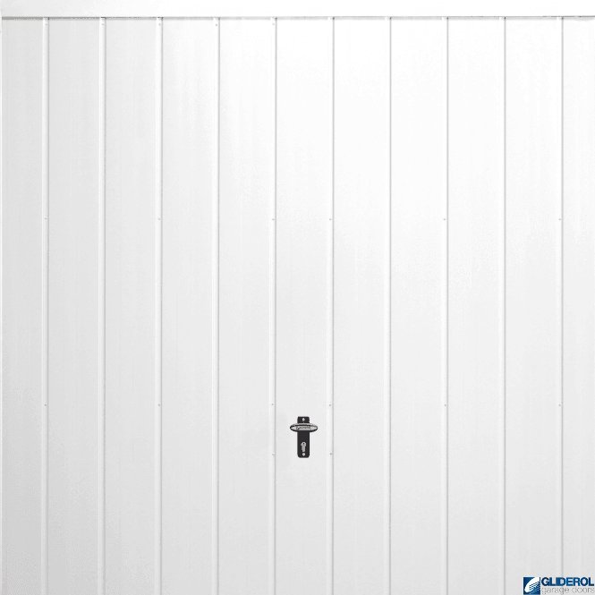 Gliderol WHITE (RAL9016) Up & Over Vertical Medium Rib