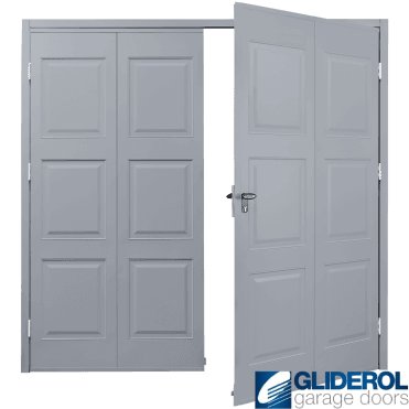 WINDOW GREY (RAL7040) Budget Dorridge Side Hinged Garage Door