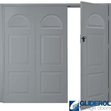 WINDOW GREY (RAL7040) Budget Dylan Side Hinged Garage Door