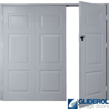 WINDOW GREY (RAL7040) Budget Hollington Side Hinged Garage Door