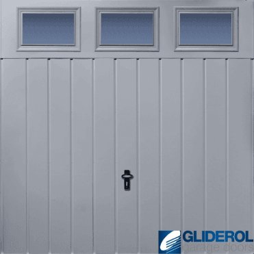 WINDOW-GREY (RAL7040) Chester Vertical Medium Rib with Windows