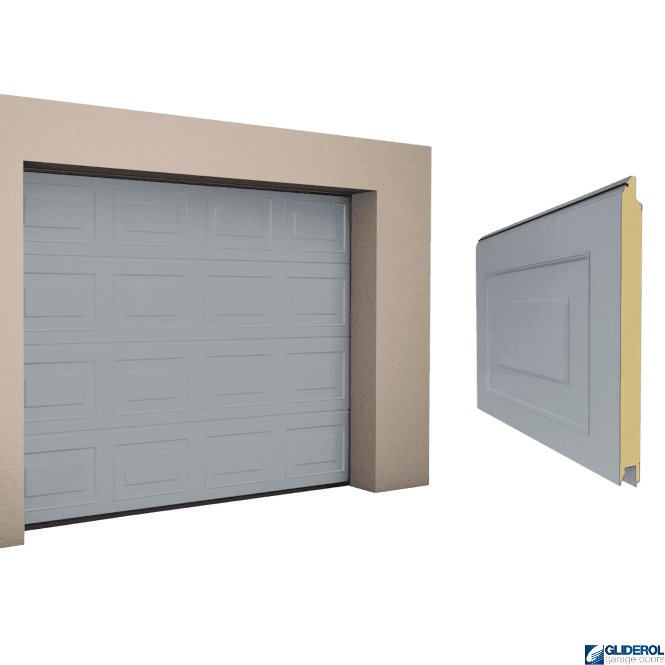 Gliderol WINDOW GREY (RAL7040) Georgian woodgrain Sectional Garage Door