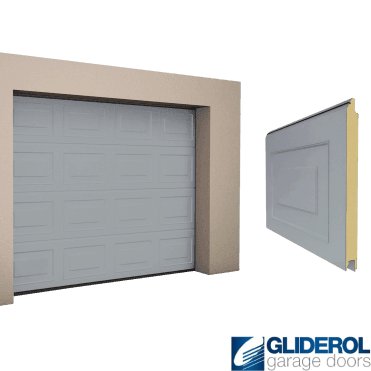 WINDOW GREY (RAL7040) Georgian woodgrain Sectional Garage Door