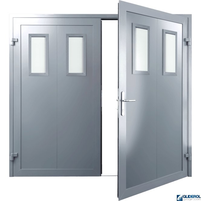 Gliderol WINDOW-GREY (RAL7040) Insulated Bradford Side Hinged Garage Door