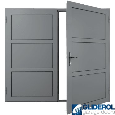 WINDOW-GREY (RAL7040) Insulated Coleshill Side Hinged Garage Door