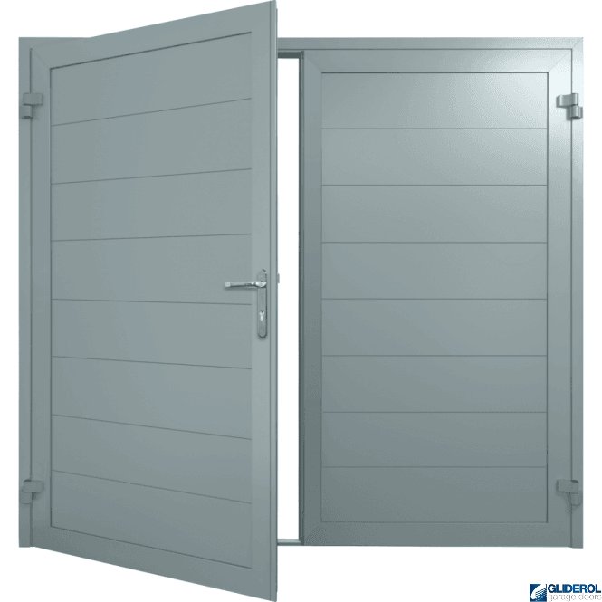 Gliderol WINDOW-GREY (RAL7040) Insulated Horizontal Medium Rib Side Hinged Garage Door