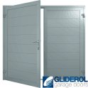 WINDOW-GREY (RAL7040) Insulated Horizontal Medium Rib Side Hinged Garage Door