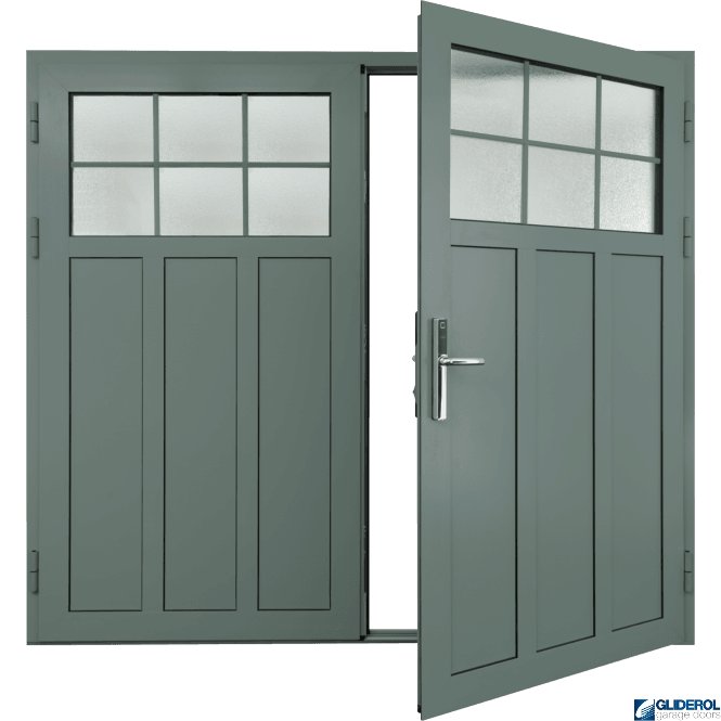 Gliderol WINDOW-GREY (RAL7040) Insulated Kingsbury Side Hinged Garage Door