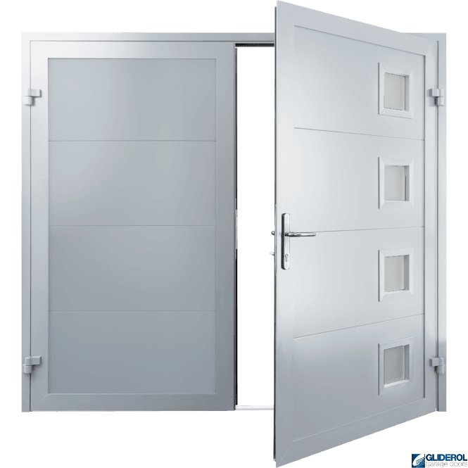 Gliderol WINDOW-GREY (RAL7040) Insulated Porthole Side Hinged Garage Door