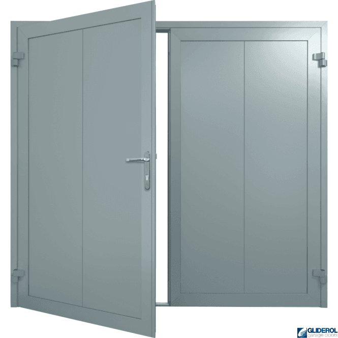 Gliderol WINDOW-GREY (RAL7040) Insulated Vertical Wide Rib Side Hinged Garage Door