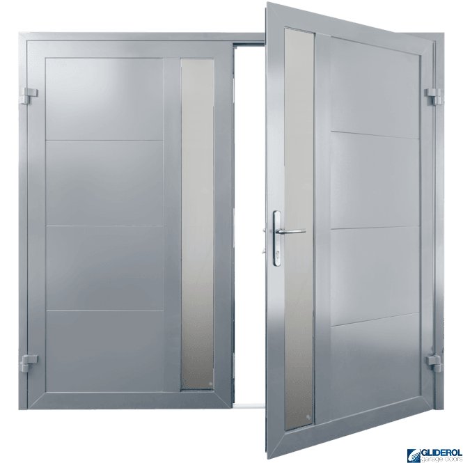 Gliderol WINDOW-GREY (RAL7040) Insulated Whitacre Side Hinged Garage Door