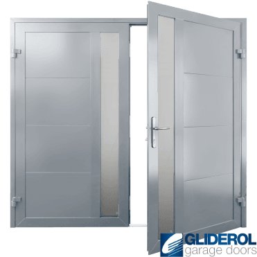 WINDOW-GREY (RAL7040) Insulated Whitacre Side Hinged Garage Door