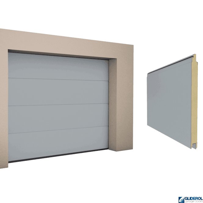 Gliderol WINDOW GREY (RAL7040) L-Rib smooth Sectional Garage Door